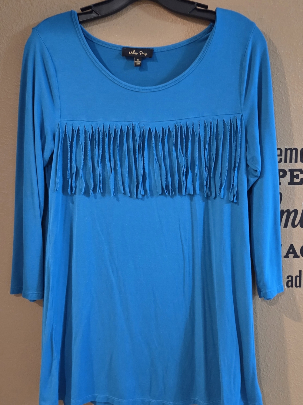 Melissa Paige Bright Turquoise Fringe Tunic